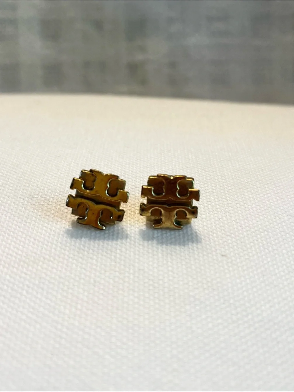 Tory Burch Gold Logo Stud Earrings